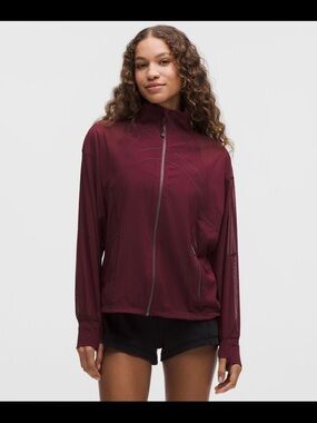lululemon athletica Women's Maroon Full-Zip Bomber Jacket